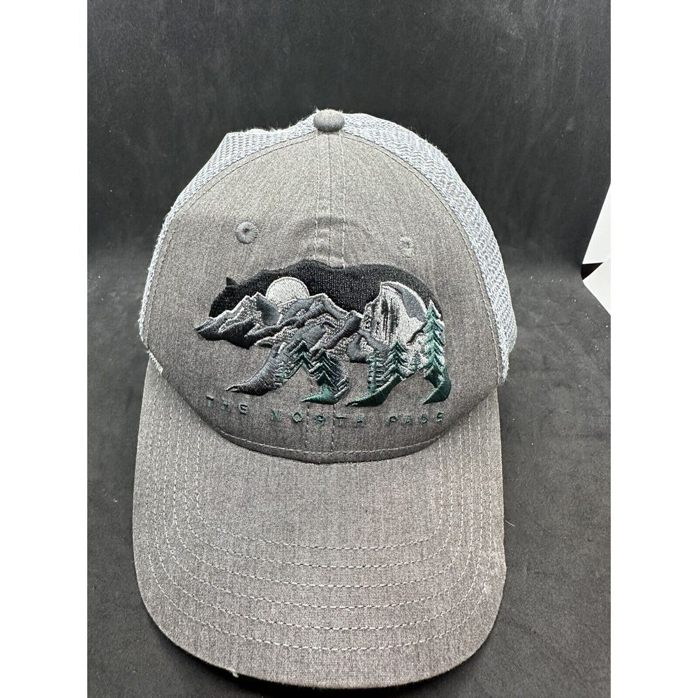 The‎ North Face Snapback Hat Trucker Cap Adult Gray Bear Landscape
